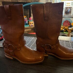 Xelement Brown Leather Combat & Moto Boots